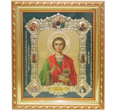 Иконы Пантелеимон целитель икона в багетной рамке (18,5 х 21,5 см)