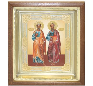 Иконы Петр и Павел апостолы икона в киоте (25 х 28 см)
