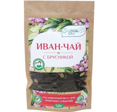 Натуральные товары Иван-чай с брусникой листовой ферментированный (50 г)