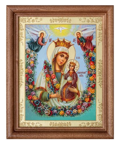 Иконы Благоуханный Цвет икона Божией Матери в деревянной рамке (13 х 16 см, Софрино)