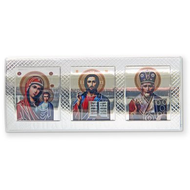 Иконы Икона автомобильная тройная, 12,5 х 5,5 см