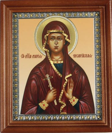 Иконы Мария Кесарийская. Подарочная икона с открыткой День Ангела (13х16 см, Софрино)
