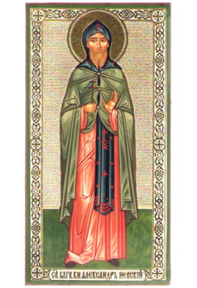 Иконы Александр Невский икона, литография на дереве (13 х 25 см)