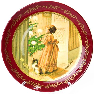 Утварь и подарки Тарелка декоративная «С Рождеством Христовым!» (девочка с собачкой, диаметр 19,5 см)