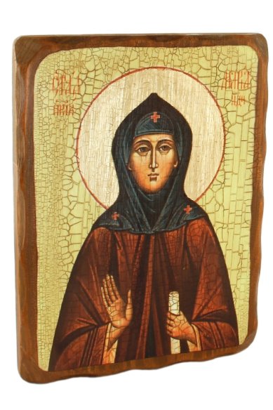 Иконы Мария Радонежская икона на доске под старину (18х24 см)