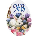 Утварь и подарки Магнит на картоне «Христос Воскресе!» (кролик и первоцветы, 5,5 х 8 см)