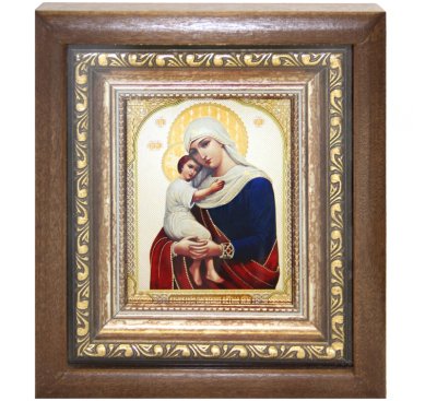 Иконы Взыскание погибших икона Божией Матери в киоте (17 х 19,5 см)
