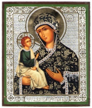 Иконы Иерусалимская икона Божией Матери на дереве (9х10,5 см, Тиль)