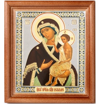 Иконы Воспитание икона Божией Матери под стеклом (13 х 16 см, Софрино)