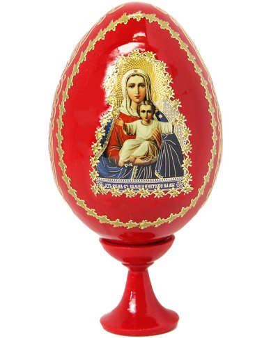 Утварь и подарки Яйцо большое на подставке с образом Пресвятой Богородицы «Аз есмь с вами» 