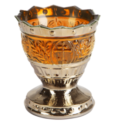 Утварь и подарки Лампада настольная на ножке «Лилия с золотом»