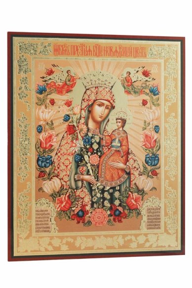 Иконы Неувядаемый цвет икона Божией Матери на оргалите (18 х 22 см, Софрино)