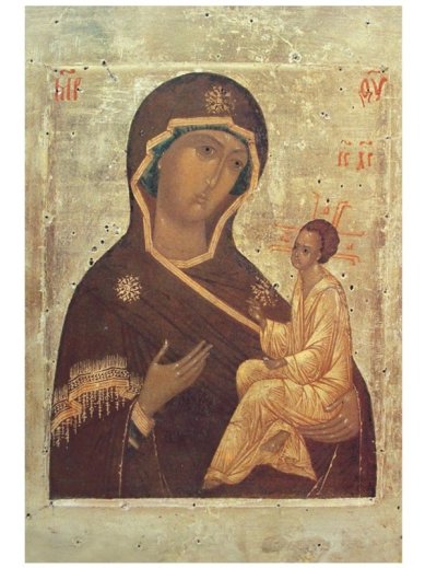 Иконы Тихвинская икона Божией Матери на дереве (9 х 13,5 см)