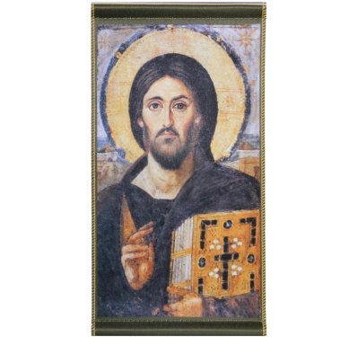 Утварь и подарки Икона на ткани «Христос Пантократор» (шелкография, 12 х 23 см)