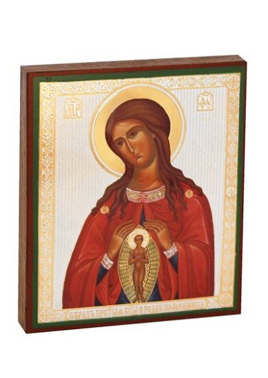 Иконы Помощница в родах икона Божией Матери, литография на дереве (9х11 см, Тиль)